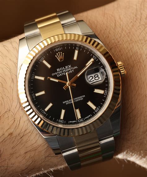 rolex datejust two tone black face|rolex datejust 41mm black face.